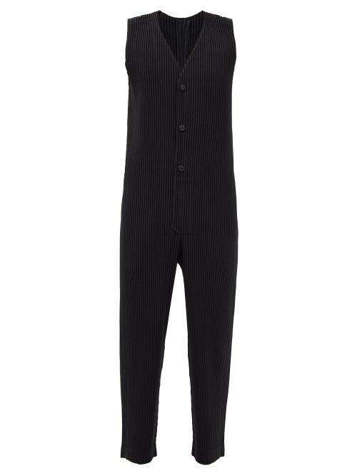 Homme Pliss Issey Miyake - Technical-pleated Overalls - Mens - Black
