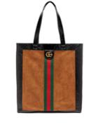 Gucci Ophidia Suede Large Tote With Leather Trim