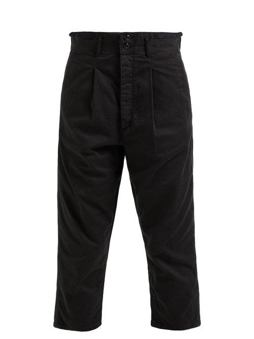 Matchesfashion.com Chimala - High Rise Cropped Cotton Chinos - Womens - Black