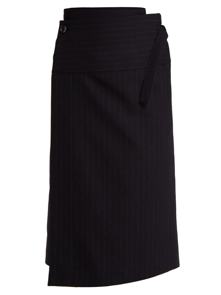 Joseph Aiken Pinstripe Wool Wrap-skirt
