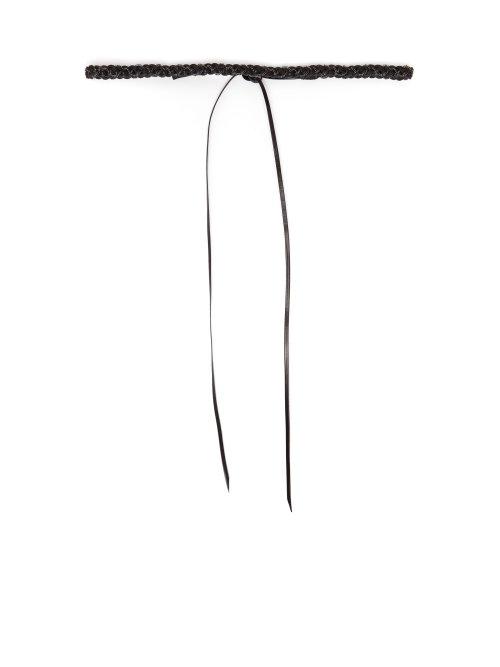 Matchesfashion.com Saint Laurent - Self Tie Braided Leather Belt - Womens - Black