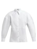 Matchesfashion.com Bottega Veneta - Detachable Collar Cotton Poplin Shirt - Womens - White