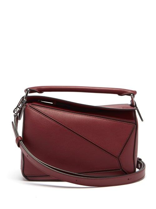 Matchesfashion.com Loewe - Puzzle Small Leather Cross-body Bag - Womens - Burgundy