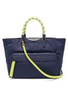 Matchesfashion.com Anya Hindmarch - Neon Bungee Handle Nylon Tote Bag - Womens - Navy Multi