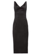 Matchesfashion.com Dolce & Gabbana - Satin Midi Dress - Womens - Black