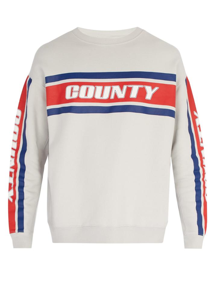 Marcelo Burlon Striped Cotton Sweatshirt