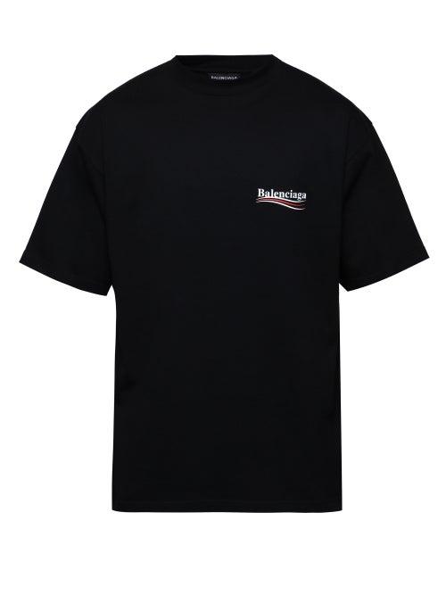 Balenciaga - Logo-print Crew-neck Cotton-jersey T-shirt - Mens - Black