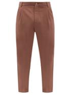 Matchesfashion.com Nanushka - Tom Pleated Cady Suit Trousers - Mens - Brown