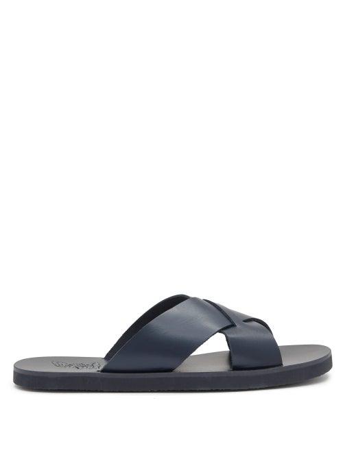 Matchesfashion.com Ancient Greek Sandals - Bios Leather Sandals - Mens - Navy