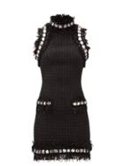 Matchesfashion.com Balmain - Sequinned Tweed Mini Dress - Womens - Black