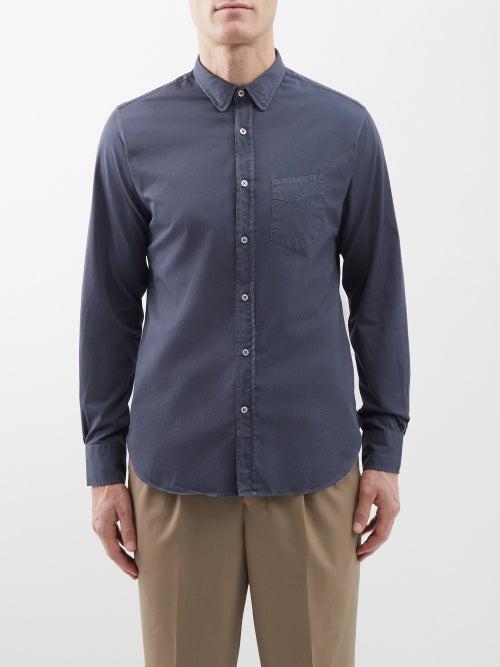 Officine Gnrale - Lipp Patch-pocket Cotton Shirt - Mens - Blue