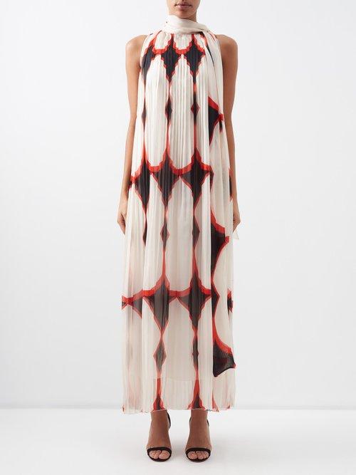Raquel Diniz - Nina Halterneck Silk-chiffon Maxi Dress - Womens - Multi