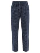 Matchesfashion.com Derek Rose - Nelson 74 Dotted Cotton-batiste Lounge Trousers - Mens - Navy