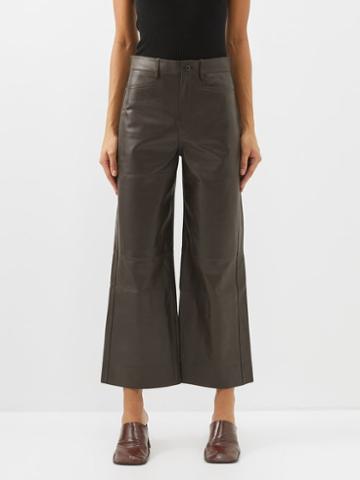 Proenza Schouler White Label - High-rise Leather Culottes - Womens - Brown