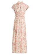 Matchesfashion.com Giambattista Valli - Petal Print Ruffled Silk Chiffon Dress - Womens - White Multi