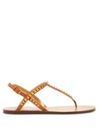 Matchesfashion.com Valentino - Rockstud Flat Leather Sandals - Womens - Tan