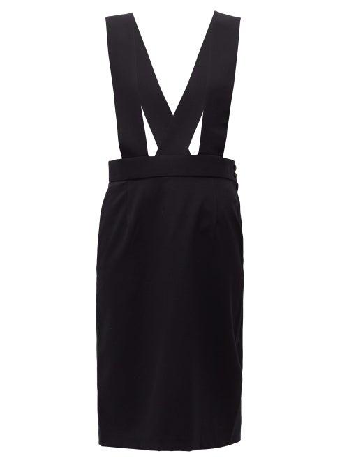 Matchesfashion.com Comme Des Garons Comme Des Garons - Pinafore Wool Skirt - Womens - Navy