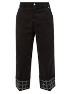 Jw Anderson - Logo-print Turn-up Cuff Jeans - Mens - Black