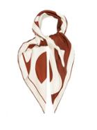 Matchesfashion.com Burberry - Logo-print Mulberry-silk Scarf - Womens - Orange Multi