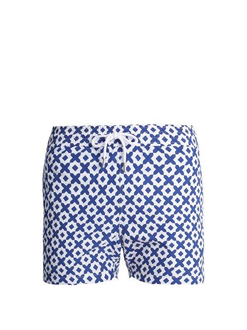 Matchesfashion.com Frescobol Carioca - Sports Paraty Print Swim Shorts - Mens - Navy