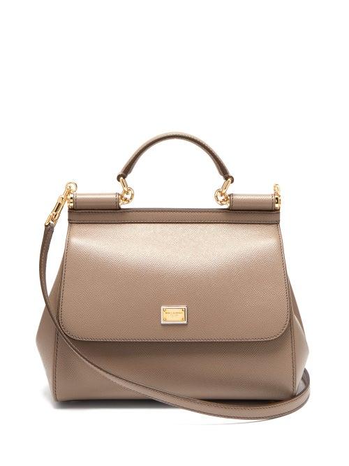 Matchesfashion.com Dolce & Gabbana - Sicily Medium Leather Bag - Womens - Beige