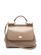 Matchesfashion.com Dolce & Gabbana - Sicily Medium Leather Bag - Womens - Beige
