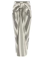 Matchesfashion.com Mara Hoffman - Izzi Tie-front Striped Canvas Skirt - Womens - Black Stripe