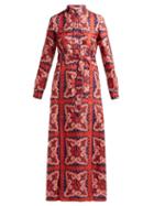Matchesfashion.com Valentino - Bandana Print Silk Dress - Womens - Red Multi