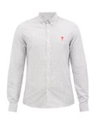 Matchesfashion.com Ami - Ami De Coeur Striped Cotton-oxford Shirt - Mens - White Black