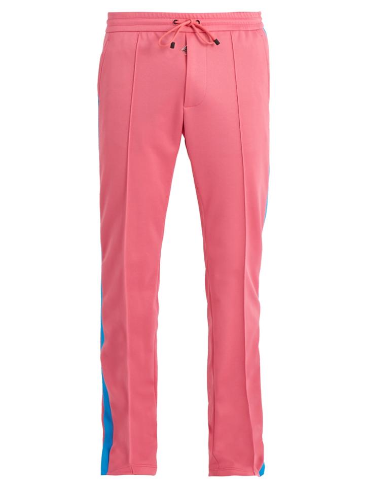 Valentino Side-stripe Straight-leg Jersey Track Pants