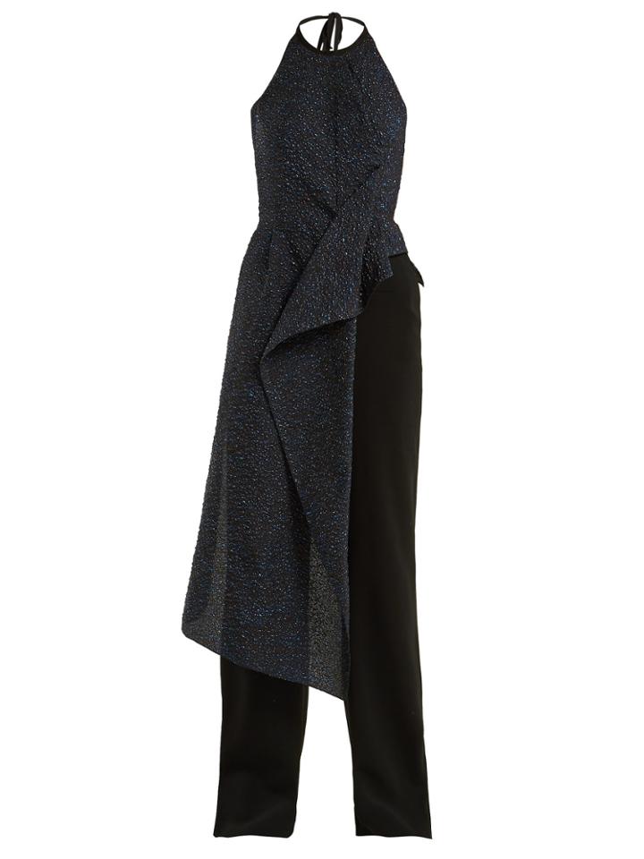 Roland Mouret Bennett Raindrop-jacquard Jumpsuit