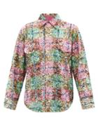 Ashish - Sequin-embellished Checked Cotton-jersey Shirt - Womens - Pink Multi