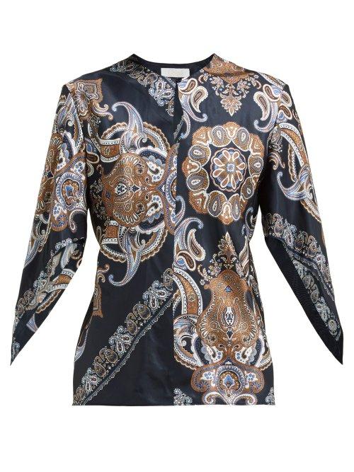 Matchesfashion.com Chlo - Persian Print Faille Blouse - Womens - Navy Print