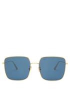 Matchesfashion.com Dior - Diorstellaire Square Metal Sunglasses - Womens - Blue Gold