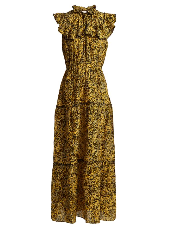 Apiece Apart Wild Reed-print Cotton And Silk-blend Maxi Dress