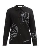 Matchesfashion.com Sfr - Ripley Abstract-print Crepe Shirt - Mens - Black Multi