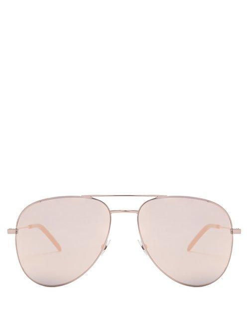 Matchesfashion.com Saint Laurent - Classic Aviator Sunglasses - Womens - Gold