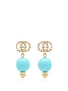 Matchesfashion.com Gucci - Gg Faux-pearl Drop Earrings - Womens - Blue