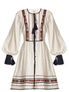 Matchesfashion.com Talitha - Athena Zoya Embroidered Cotton Dress - Womens - Ivory Multi