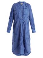 By Walid Patchwork Cotton Shirtdress