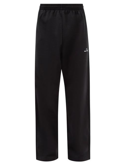 Martine Rose - Logo-appliqu Cotton-jersey Track Pants - Mens - Black