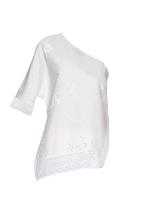 Stella Mccartney Alix Asymmetric-neckline Cotton Top