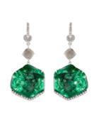 Nsr Nina Runsdorf Diamond, Emerald & White-gold Earrings