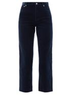 A.p.c. - Sailor High-rise Needlecord Cropped Trousers - Womens - Dark Denim