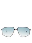 Matchesfashion.com Jacques Marie Mage - Jagger Aviator Titanium Sunglasses - Womens - Blue Silver