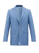 Matchesfashion.com Burberry - English Fit Mohair-blend Suit Jacket - Mens - Blue