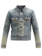 Matchesfashion.com Saint Laurent - Sandblasted Denim Jacket - Mens - Blue