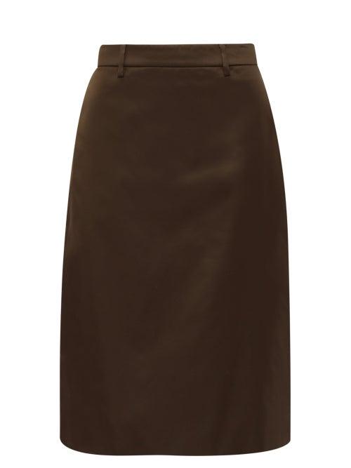Matchesfashion.com Prada - Nylon Midi Skirt - Womens - Dark Green