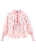 Matchesfashion.com Thierry Colson - Vladia Floral-print Cotton-voile Blouse - Womens - Pink Print