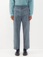 Le17septembre Homme - Pleated Cotton-corduroy Trousers - Mens - Blue